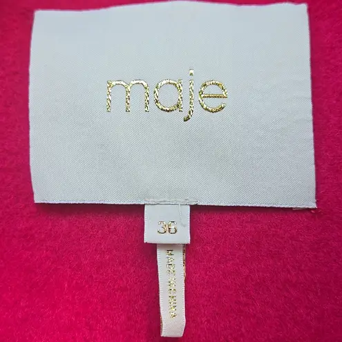 Maje Geode wool-blend wrap coat In Fucsia Size 36