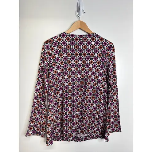 Loft Ann Tylor  Shirt Womens Long Sleeve Beaded Scoop Neck Size Medium