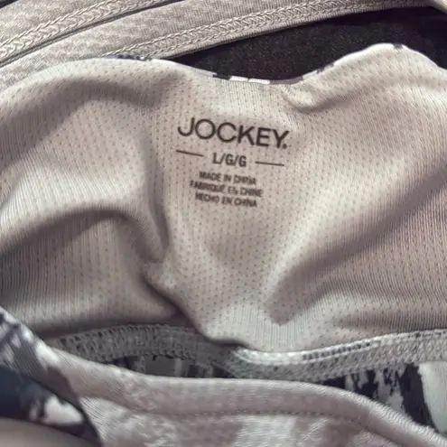 Jockey Gray/Grey and black Relaxed Cut Out Tank Top with built in sports bra Gray Size L