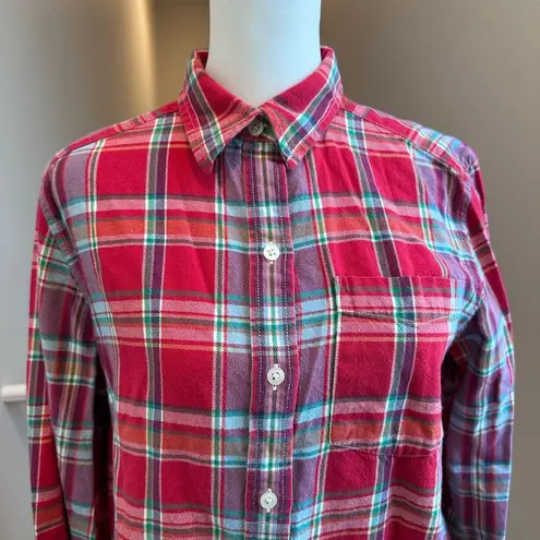 Lauren Ralph Lauren Women's Red Plaid Flannel Shirt Lauren Jeans Co Size Small