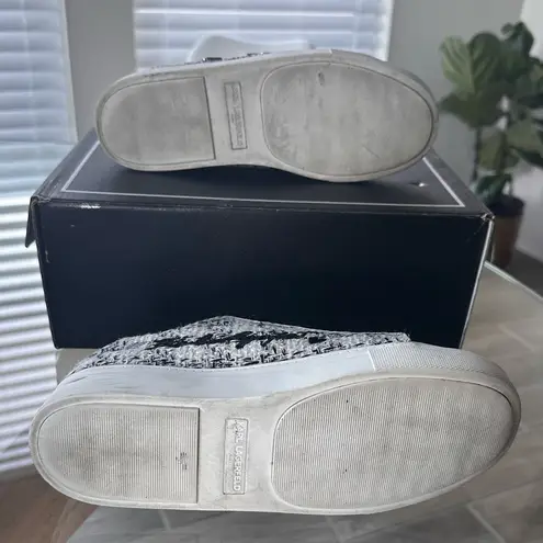 Karl Lagerfeld  Cate Pins White/Black Tweed Size 7.5