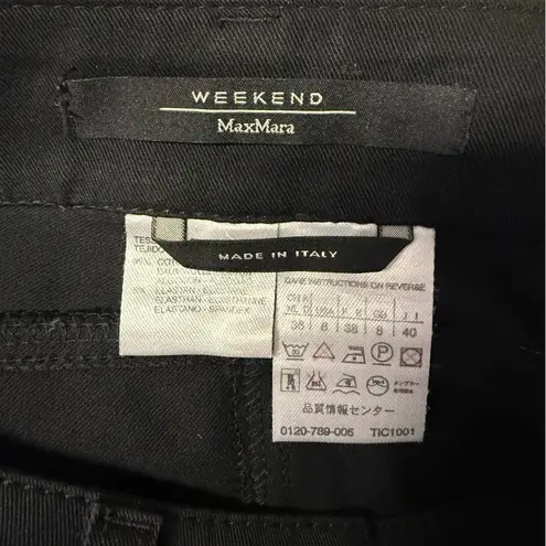 Max Mara Weekend Black Cotton Stretch Pants – Size 6 US (42 IT)