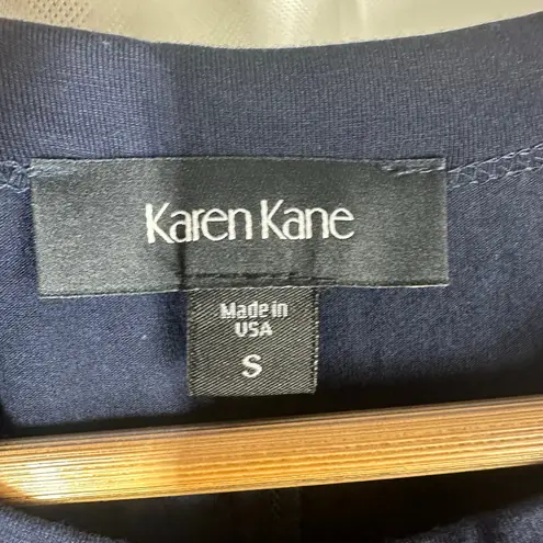 Karen Kane Fringe Hem Shirt Dress Navy Size Small