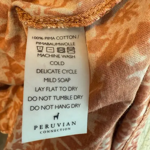 Peruvian Connection Tunic Dress Sz MED Brown Lightweight Pima Cotton Autumncore