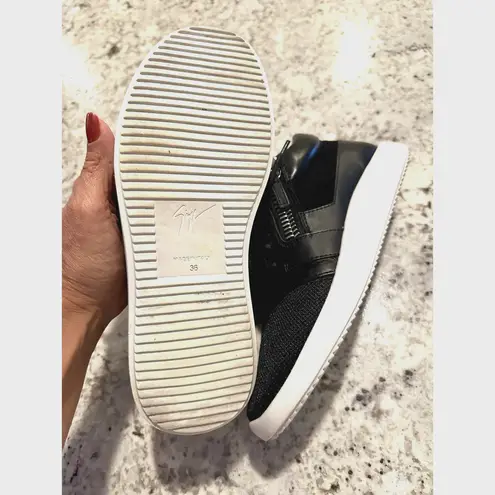 Giuseppe Zanotti Megatron Nero Black leather mesh Sneakers Size 36 MSRP: $795