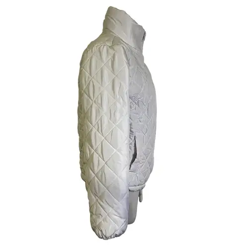 Jason Maxwell White Quilted Puffer Jacket Lightweight Full Zip Coat Size Small - Image 3