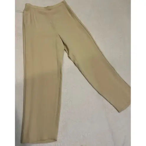 EMANUEL UNGARO Tan Silk Tuxedo Pants Dressy Work Corpcore Cropped Size 40 / 6