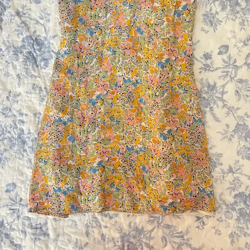 ZARA Mini Floral Ruffle Strap Sweetheart Neckline Colorful summer sun Dress