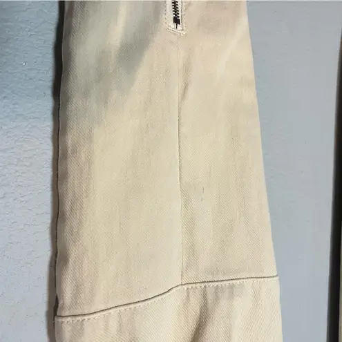 J. McLaughlin Skinny Khaki Tan Beige Pants Zipper Ankles Midrise Size 28