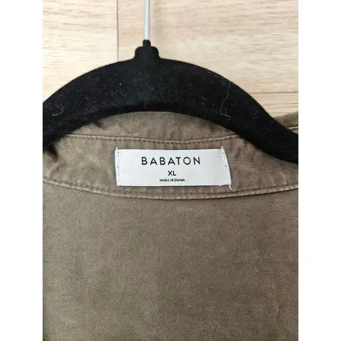 Babaton Aritzia  Green Utility Button Roll Tab Sleeve Shirt Women’s XL