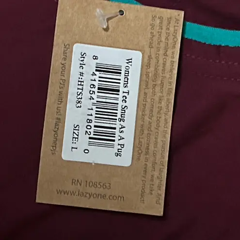 New LazyOne Snug Pug women's pajama tee‎ shirt size large Blue