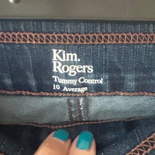 kim rogers  Tummy Control Straight Pull On Women's size 10 Blue Medium Wash jeans