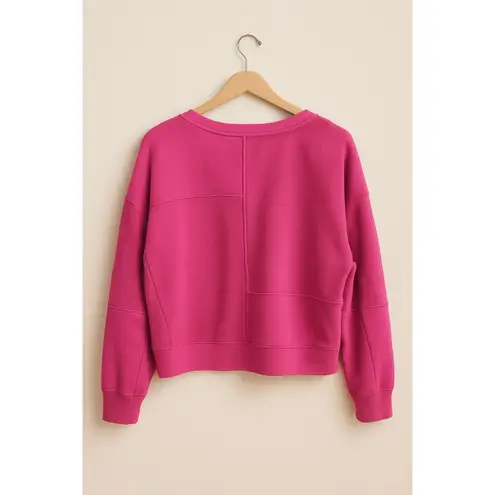New In Pink Patchwork Sweatshirt Women’s Size Small