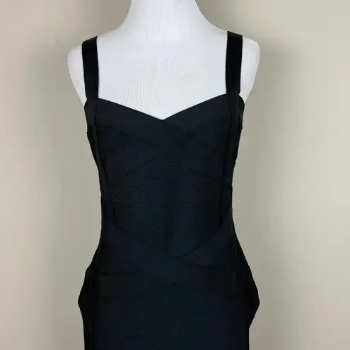 Bandage Dress Large Black Bodycon Midi Sexy Cocktail Sleeveless Hourglass L