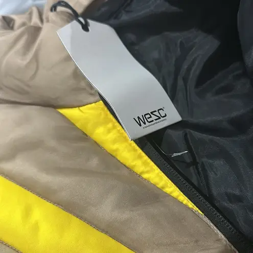 NWT WeSC Vegan Landscape Puffer Sunset Cactus Jacket Unisex Medium Yellow