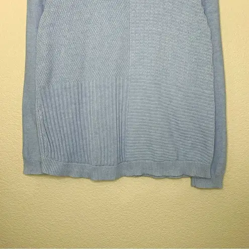 Chico's Chico’s Women’s Size Large Blue Cowl-Neck Mixed Stitch Sweater