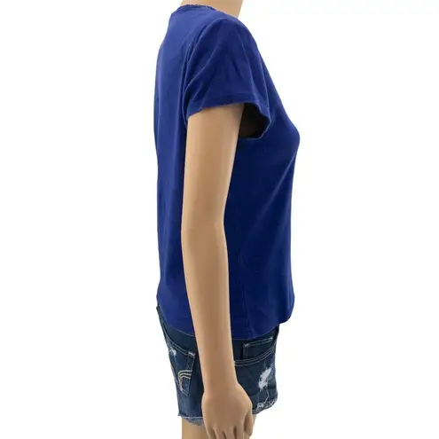 Delicates (L) Blue Who's Your Teddy? Embroidered Teddy Bear Tee Top Shirt V-Neck