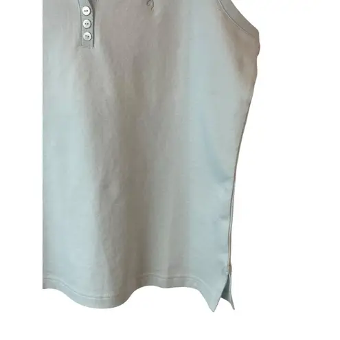 Browning Sleeveless Top Womens Medium Blue V Neck Button Collared Tank Shirt NWT