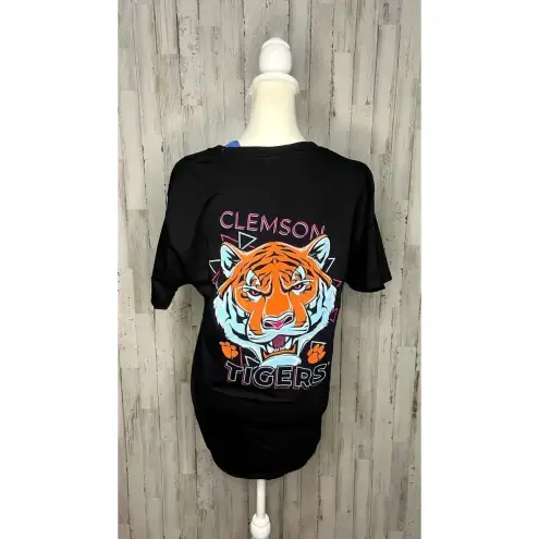 Hanes Clemson Tigers Women's Medium Black & Neon Short Sleeve Casual‎ Summer T-Shirt