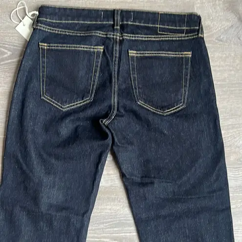 NEW Amo Womens Blue Mid Rise Bow Hem Straight Leg Ankle Jeans Size 27