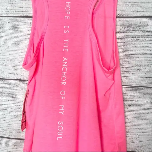 French Pastry NWT Hot Pink “Hope is the Anchor to my Soul” Tank Top Size Medium