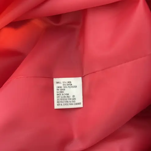 Tahari Arthur S. Levine Linen Blend Pink Blazer, 16
