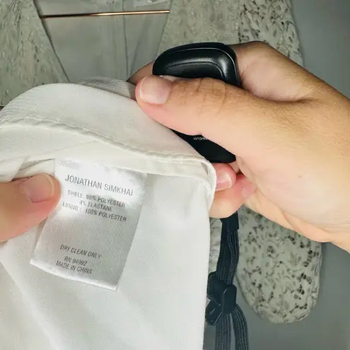 Jonathan Simkhai White Puff Sleeve V