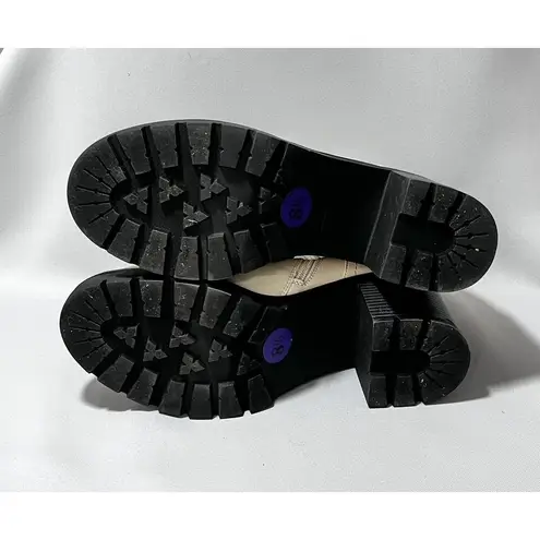 Esprit Espirit Leather Blend Chunky Zip Lace Up Boots Faux Fur Trim Sz 8.5 M