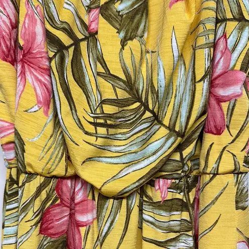 NAIF Anthropology Yellow Pink Maxi Sundress Resort Wear Size M