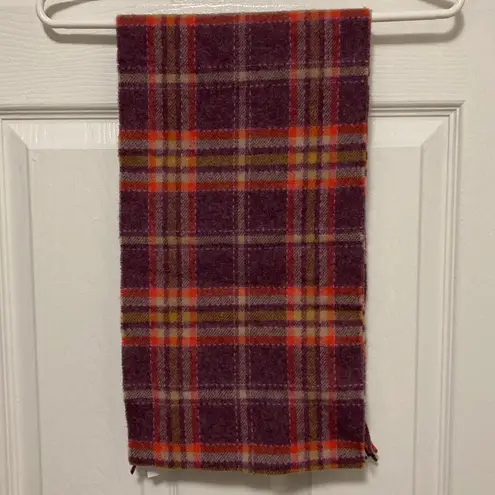 Johnstons of Elgin Mill New Purple Plaid Made in Scotland 100% Lambswool Scarf