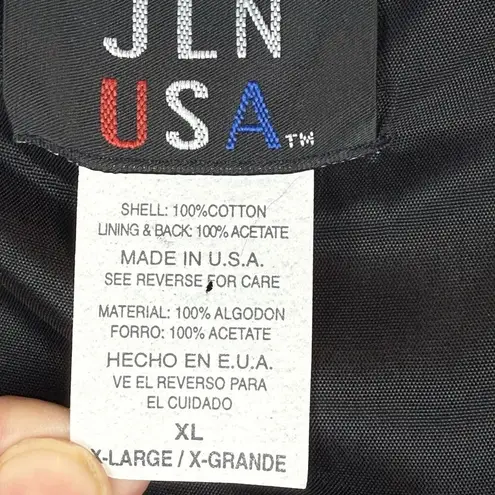 JLN USA Vest Women’s XL Black Beige Sheet Music Floral Christmas Vintage Retro