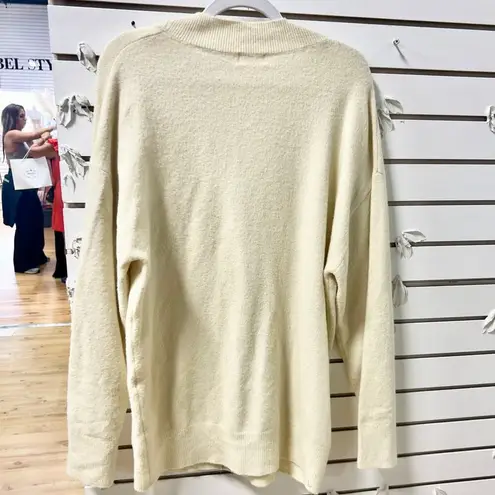 Camila Coelho Trista Long Sleeve V-Neck Oversized Cardigan Cream Women's Size M