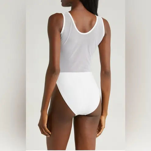 Norma Kamali Dash Dash Mesh Inset One-Piece Swimsuit, Size Medium, $195