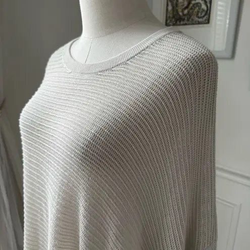 ALLSAINTS Aster Tee Top Relaxed Asymmetrical Ivory Ecru Open Knit L