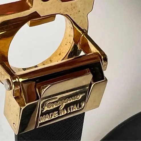 Salvatore Ferragamo Black and Gold leather Belt