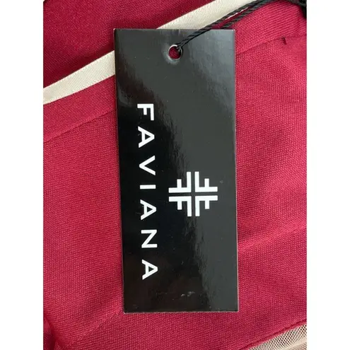 NWT FAVIANA Illusion Lowback Wine Color Mini Dress size 10 , Party Formal Red