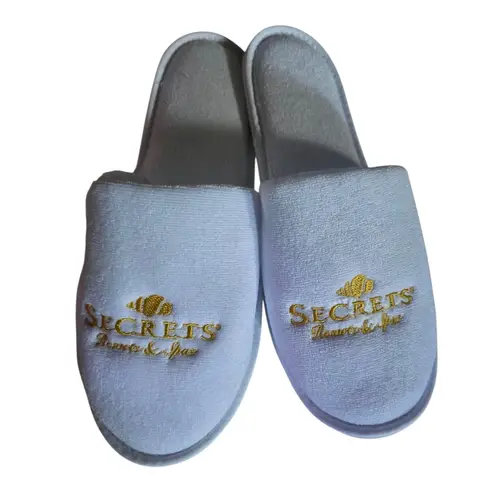Hyatt Secrets Cabo San Lucas Hotel Resort Golf Spa SLIPPERS Unisex One Size NEW White