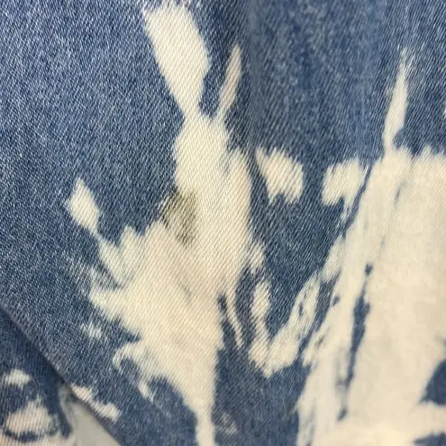 Vintage Jasmine Rose Medium Blue and White Bleach Tie Dye Denim T