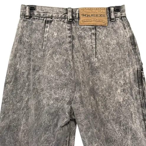 Vtg 90’s/Y2K Squeeze Black /Gray Acid Wash Jeans High Waist Tapered Leg Jeans Size undefined