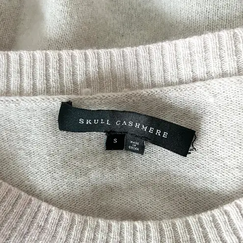 Skull Cashmere Aji Floral Embroidered Skull Stripe Sweater Pale Pink Size Small