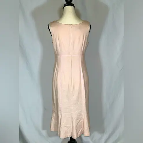 Vintage J.G. Hook Sleeveless Blush Pink Mermaid Linen Rayon Blend Dress Size 8