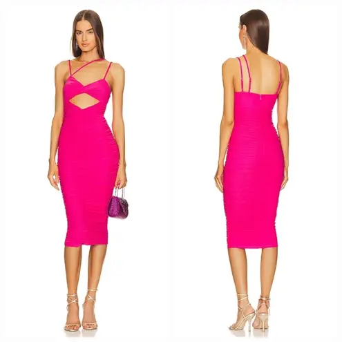 Michael Costello  x REVOLVE Davie Midi Dress in Hot Pink