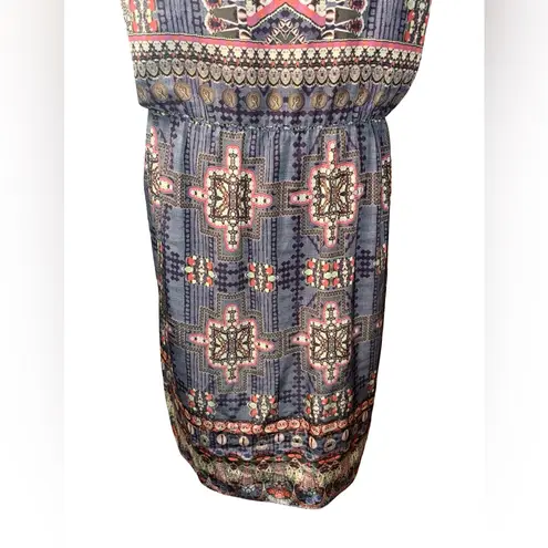 HEMANT & NANDITA Vibrant Boho Patterned Mini Dress Women’s size 1 X Blue