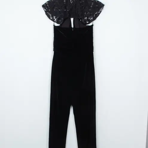 L'Agence Black Velvet Halter Jumpsuit Size 2