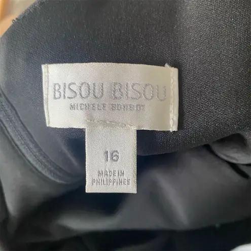 Bisou Bisou Women's Black Peplum Knee Length Dress Size 16 Party