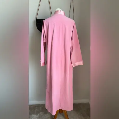 Vanity Fair Vintage Pink Zip Pockets Housecoat Robe, Size Large
