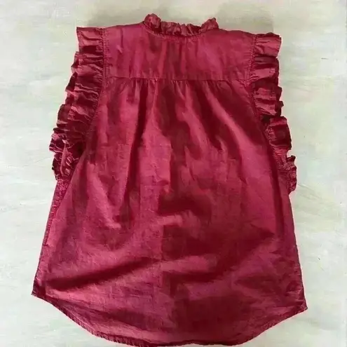 Stark X Anthropologie Women Sleeveless Ruffle Top Blouse Size XS Made in USA