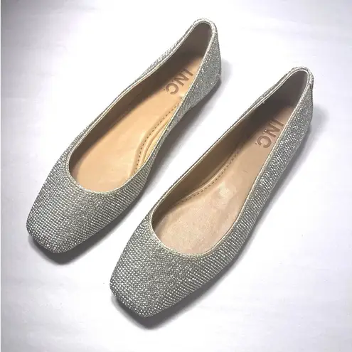 NWOB I.N.C. International Concepts Juney Rhinestone Flats zt. 7 Silver