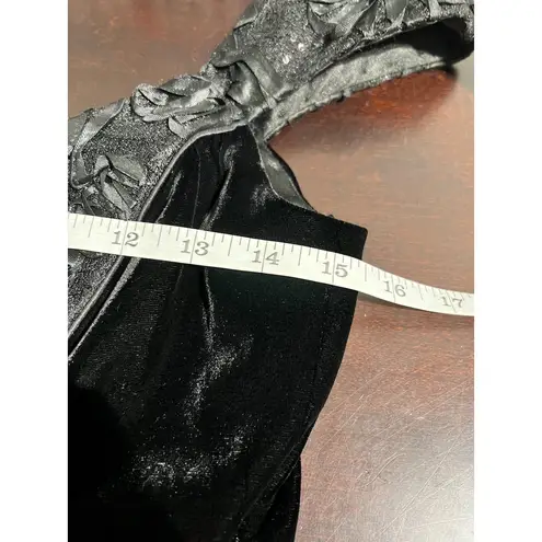 THEIA Black Velvet Lace Fit Flare Evening Gown Formal Dress Size 4