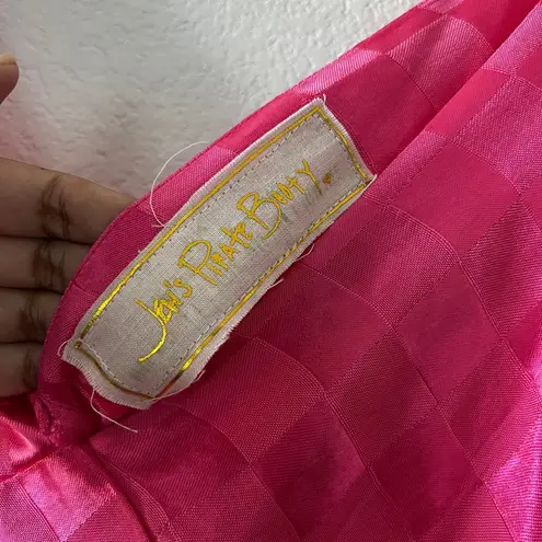 Jen's Pirate Booty Jen’s Pirate Booty Hot Pink Wavecrest Check Jacquard Maxi Dress Medium